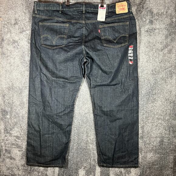 Levi's 559 Jeans Mens 52x30 Dark Wash Relaxed Straight Fit Big & Tall New - Picture 2 of 14